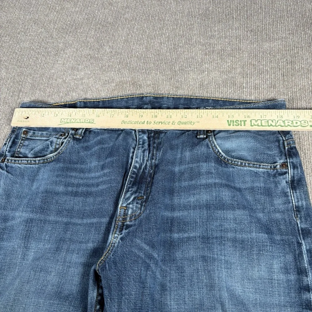 Levis 569 Jeans Mens 36x30 Loose Straight Fit Dark Blue Denim Distressed Baggy
